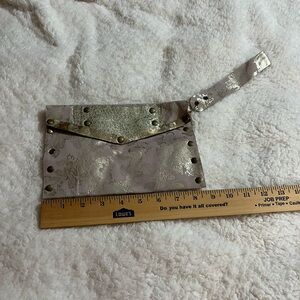 Elegant Silver Wristlet Clutch